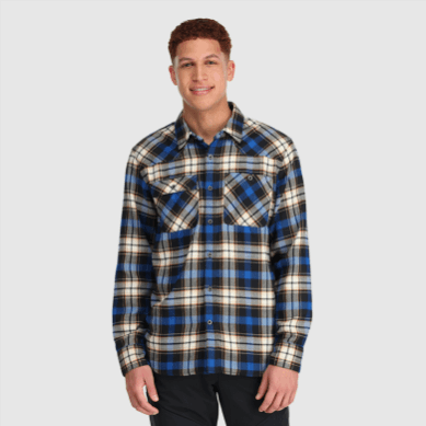 Outdoor UK Men's Feedback Flannel Shirt Classic Blue Plaid