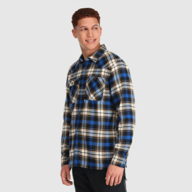 Outdoor UK Men's Feedback Flannel Shirt Classic Blue Plaid