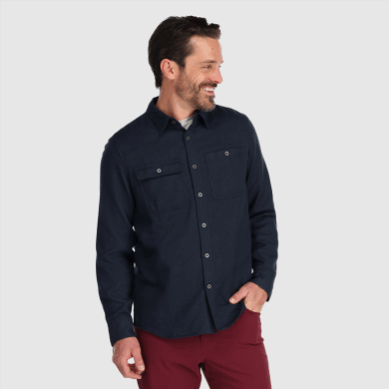 Outdoor UK Men's Feedback Flannel Shirt Naval Blue