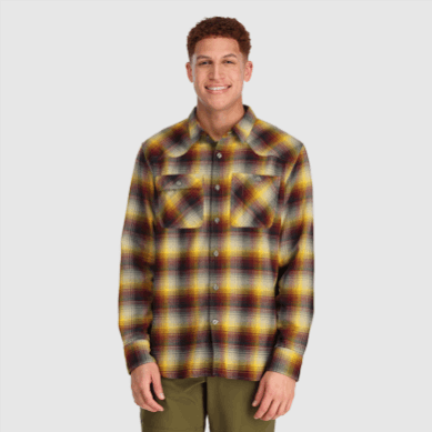 Outdoor UK Men's Feedback Flannel Shirt Sand Plaid