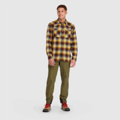 Outdoor UK Men's Feedback Flannel Shirt Sand Plaid