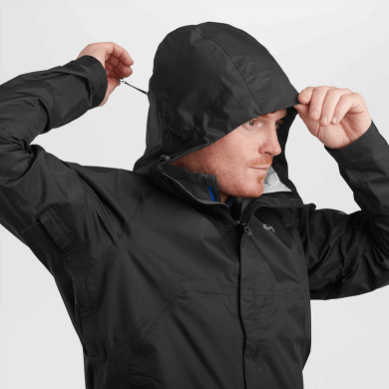 Outdoor UK Men's Apollo Rain Jacket Black