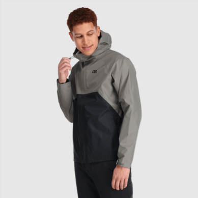 Outdoor UK Men's Apollo Rain Jacket Black/Pewter