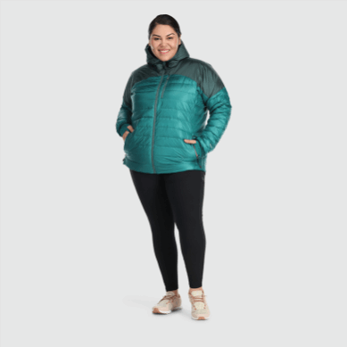 Outdoor UK Women's Helium Down Hoodie-Plus Black