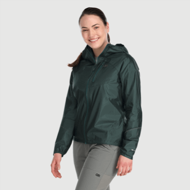 Outdoor UK Women's Helium Rain Jacket Treeline