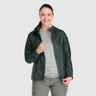 Outdoor UK Women's Helium Rain Jacket Treeline