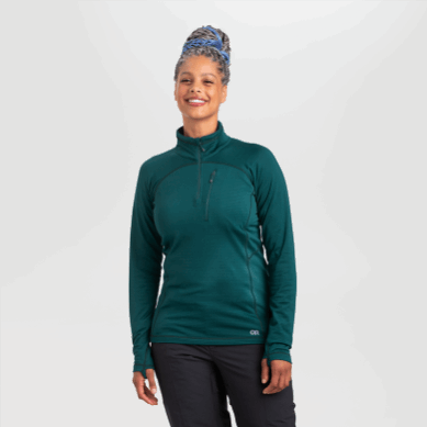 Outdoor UK Women's Vigor Quarter Zip Treeline