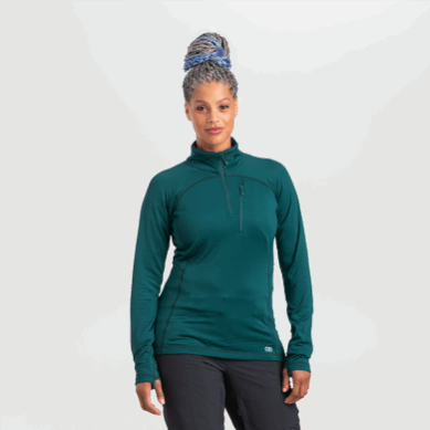 Outdoor UK Women's Vigor Quarter Zip Treeline