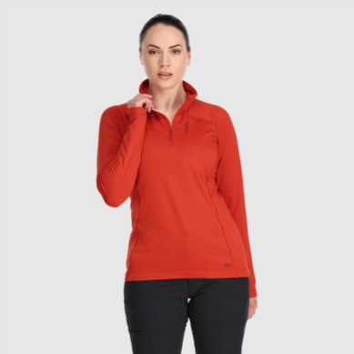 Outdoor UK Women's Vigor Half Zip-Plus Cranberry