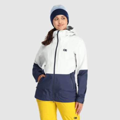 Outdoor UK Women's Carbide Jacket-Plus Snow/Naval Blue