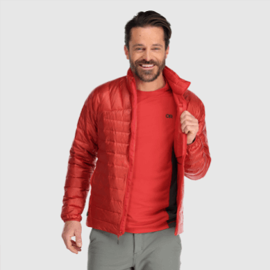Outdoor UK Men's Helium Down Jacket Cranberry