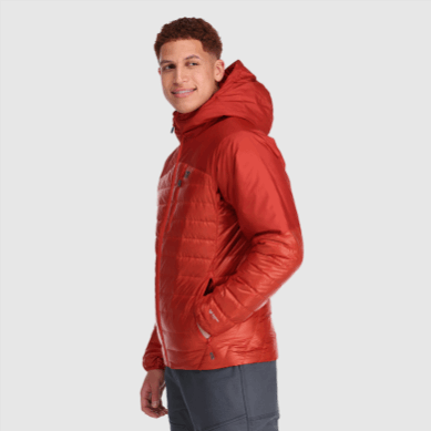 Outdoor UK Men's Helium Down Hoodie Cranberry