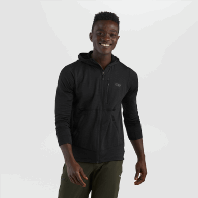 Outdoor UK Men's Vigor Full Zip Hoodie Black