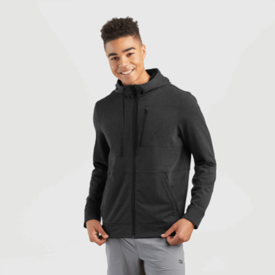 Outdoor UK Men's Emersion Fleece Hoodie Black Heather