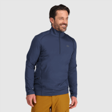 Outdoor UK Men's Baritone Quarter Zip Naval Blue