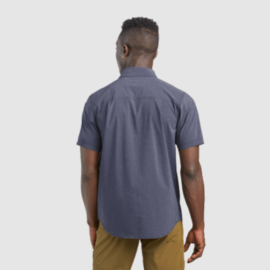 Outdoor UK Men's Way Station Short Sleeve Shirt Naval Blue Heather