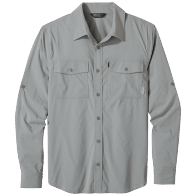 Outdoor UK Men's Way Station Long Sleeve Shirt Light Pewter Heather