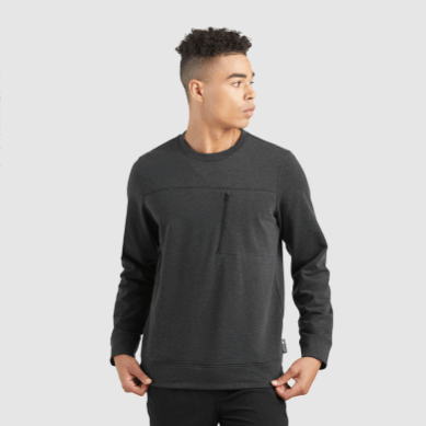 Outdoor UK Men's Emersion Fleece Crew Black Heather