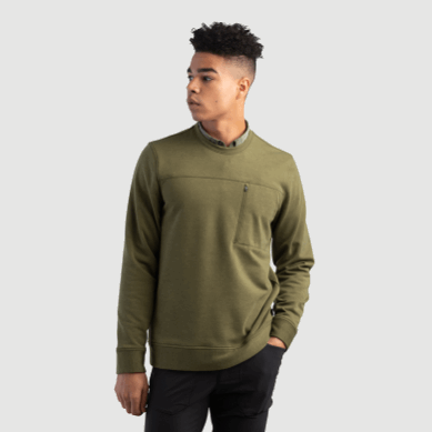 Outdoor UK Men's Emersion Fleece Crew Loden Heather
