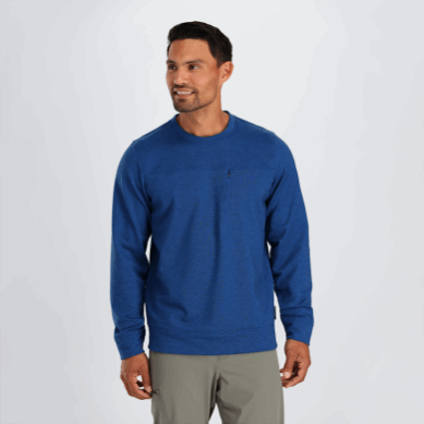 Outdoor UK Men's Emersion Fleece Crew Classic Blue Heather