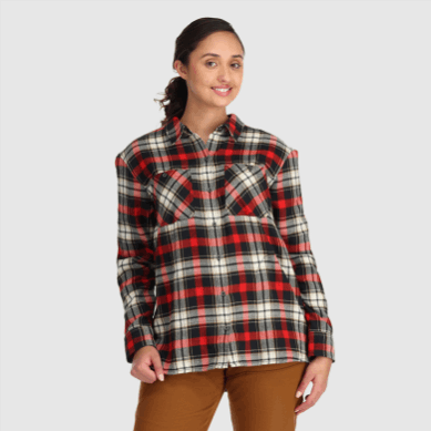 Outdoor UK Women's Feedback Flannel Shirt Cranberry Plaid