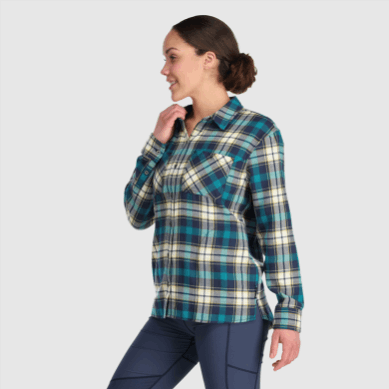 Outdoor UK Women's Feedback Flannel Shirt Deep Lake Plaid