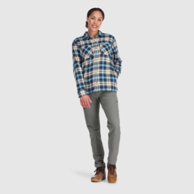Outdoor UK Women's Feedback Flannel Shirt Mineral Plaid