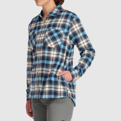 Outdoor UK Women's Feedback Flannel Shirt Mineral Plaid