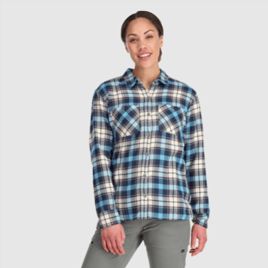 Outdoor UK Women's Feedback Flannel Shirt Mineral Plaid