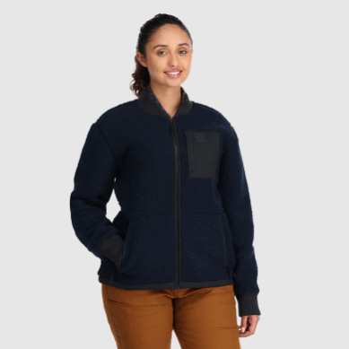 Outdoor UK Women's Juneau Sherpa Fleece Jacket Naval Blue