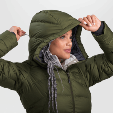 Outdoor UK Women's Coldfront Down Hoodie Loden
