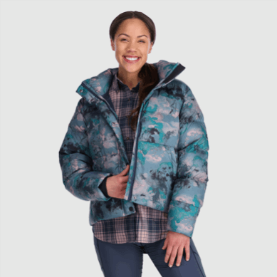 Outdoor UK Women's Coldfront Down Jacket Nimbus Watercolor