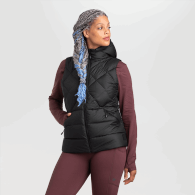 Outdoor UK Women's Coldfront Hooded Down Vest Black