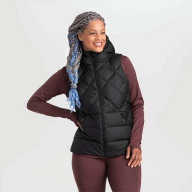 Outdoor UK Women's Coldfront Hooded Down Vest Black
