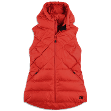 Outdoor UK Women's Coldfront Hooded Down Vest Cranberry