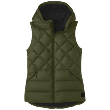 Outdoor UK Women's Coldfront Hooded Down Vest Loden