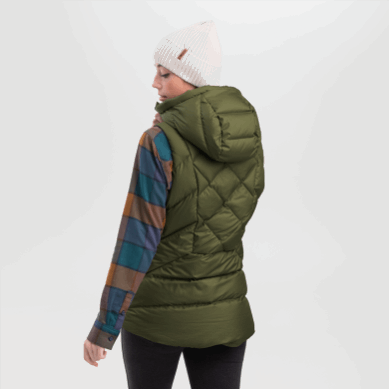 Outdoor UK Women's Coldfront Hooded Down Vest Loden