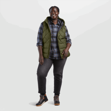 Outdoor UK Women's Coldfront Hooded Down Vest Loden