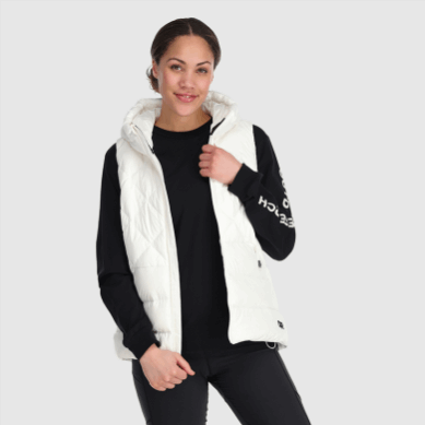 Outdoor UK Women's Coldfront Hooded Down Vest Snow