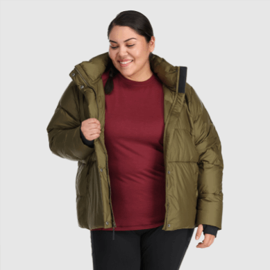 Outdoor UK Women's Coldfront Down Jacket-Plus Black