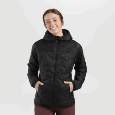Outdoor UK Women's Superstrand Lt Hoodie-Plus Black