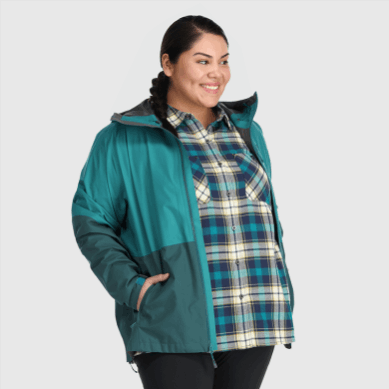 Outdoor UK Women's Aspire Ii Gore-Tex® Plus Size Rain Jacket Deep Lake/Treeline