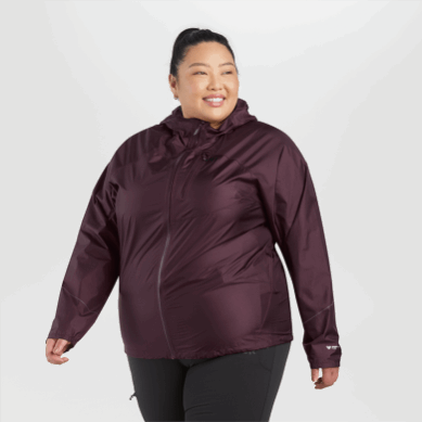 Outdoor UK Women's Helium Rain Plus Size Jacket Elk