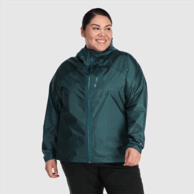 Outdoor UK Women's Helium Rain Plus Size Jacket Treeline