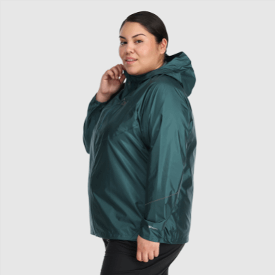 Outdoor UK Women's Helium Rain Plus Size Jacket Treeline