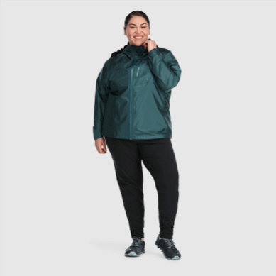 Outdoor UK Women's Helium Rain Plus Size Jacket Treeline