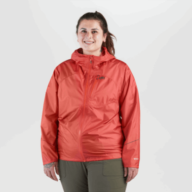 Outdoor UK Women's Helium Rain Plus Size Jacket Sunset