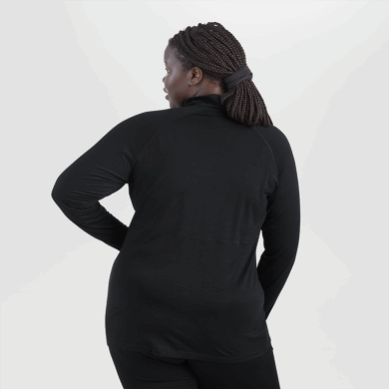 Outdoor UK Women's Alpine Onset Merino Half Zip Black