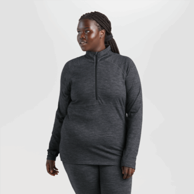 Outdoor UK Women's Alpine Onset Merino Half Zip Charcoal Heather