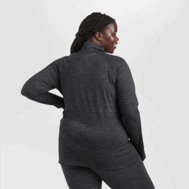 Outdoor UK Women's Alpine Onset Merino Half Zip Charcoal Heather